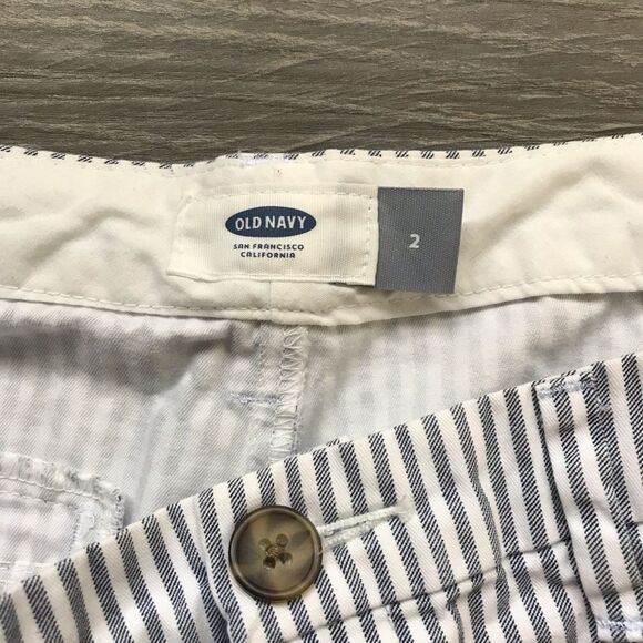 Old Navy Pin Striped Cargo OOAK Upcycled “ Birdie” Shorts  Substainable Fashion - Picture 3 of 14